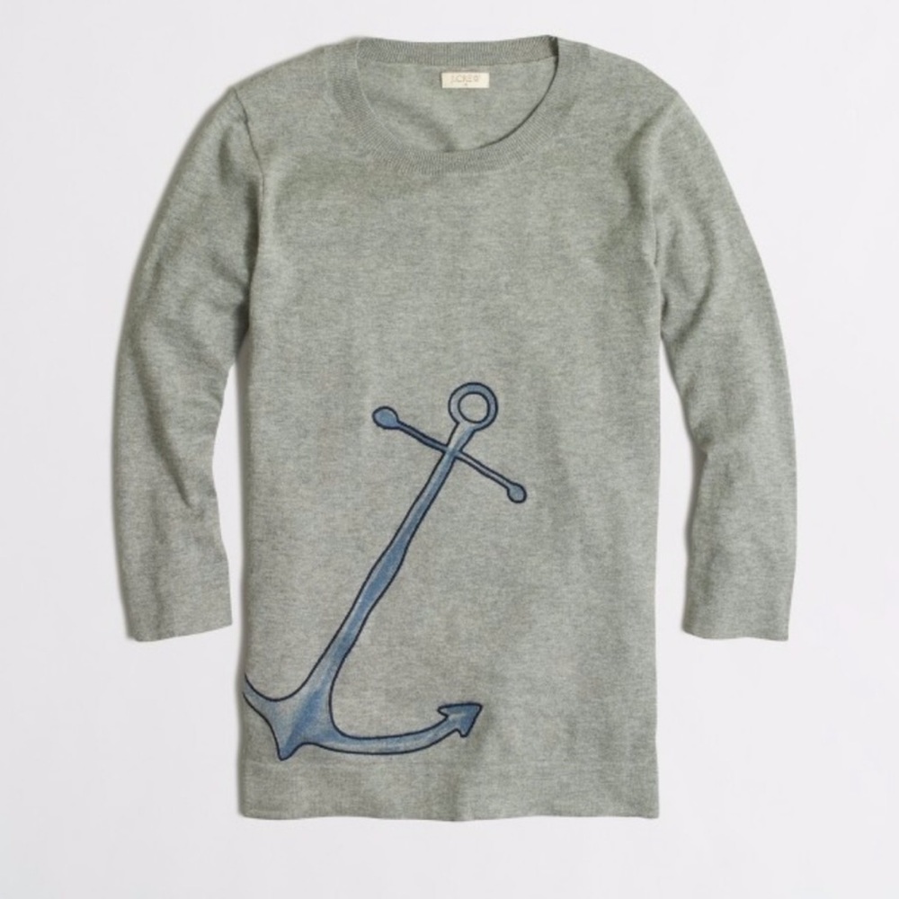 J. Crew Embroidered Anchor Sweater